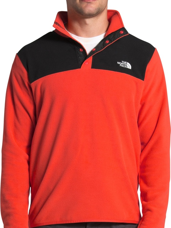 The North Face Other - The North Face Men's Red and Black Snap-Button Fleece Pullover